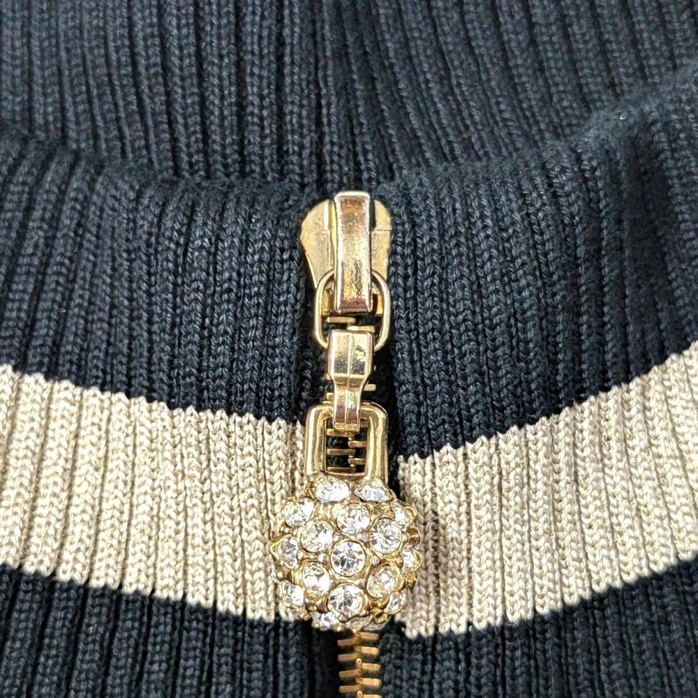 Vintage Escada Velvet Bomber Jacket Gold Baroque Rhinestone Zip EU 36 Y2K‎ - Picture 9 of 16